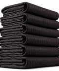 Stack of Heavy Duty Moving Blankets 72x80 Inches, 6 Pack, Padded Quilted Furniture Pads for Moving, Shipping and Storage, Durable Black Polyester