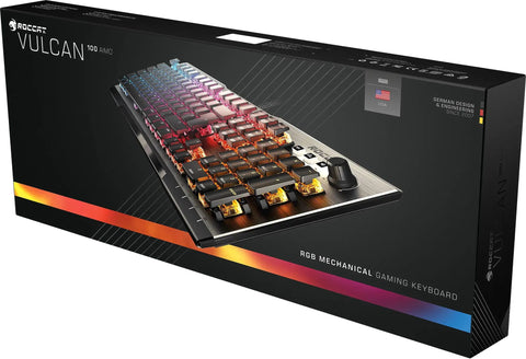Premium Mechanical Gaming Keyboard Delivers A Sick Performance With A Durable Skeletal Steel Frame Buttery Smooth Keys And Epic Rgb Backlighting For Gamers Seeking A Truly Fire Setup, displayed in a sleek black packaging with RGB lighting.