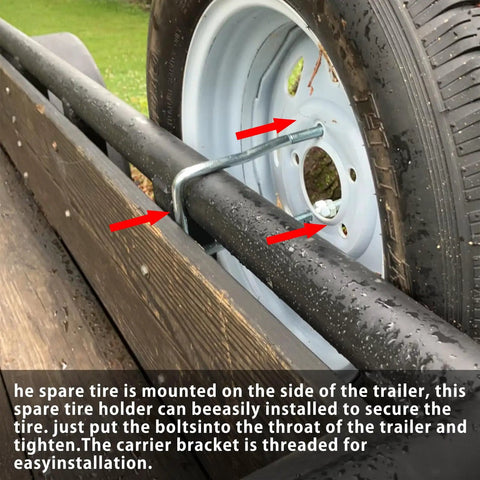 U Bolt Spare Tire Carrier For Trailers Side Mount 9 Inch Bracket Fits 4 Or 5 Lug Wheels Zinc Plated Heavy Duty