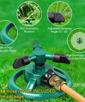 360 Degree Rotating Lawn Sprinkler For Yard And Garden, High Flow Water Sprinkler For Lawn Coverage with ABS Plastic, US Hose Connection