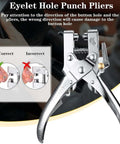 Eyelet Pliers Kit 3 16th Inch 5mm With 100 Grommets For Leather Fabric Belts Shoes And Clothes Repair Easy To Use Eyelet Tool