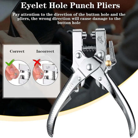 Eyelet Pliers Kit 3 16th Inch 5mm With 100 Grommets For Leather Fabric Belts Shoes And Clothes Repair Easy To Use Eyelet Tool