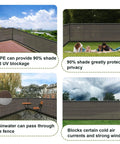 Privacy Fence Screen For Patio And Backyard 6X50 Ft Heavy Duty Mesh Net Cover With Grommets Brown 3 To 8 Ft Tall Wind Resistant Shade Screen For Outdoor Privacy Dust Reduction shown around yards and patios