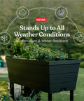 Urban Bloomer 12.7 Gallon Raised Garden Bed Planter With Self Watering Gauge And Drainage Plug For Outdoor Herb Gardens In Dark Grey Weather Resistant Low Maintenance Construction