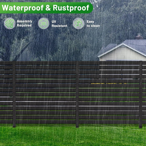 Three Panel Metal Privacy Fence Screen No Dig Design For Outdoor Use 42 Inch High By 38 Inch Wide Rustproof Heavy Duty