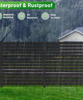 No-Dig Metal Privacy Fence Screen For Outdoor AC Unit Cover And Trash Bin Enclosure, 42 Inch High By 38 Inch Wide, Rustproof