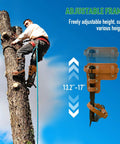 Person using Heavy Duty Alloy Steel Tree Climbing Spikes Set With 350 Lb Load Capacity And Safety Seat Arborist Gear on tree