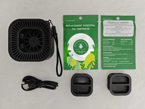 Portable Mosquito Repellent Device For Outdoor And Indoor Use Rechargeable Electronic Insect Repellent With 20 Feet Coverage Great For Camping Hiking Patio And Backyard Safe For Kids And Pets Includes 2 Refills with USB-C cable