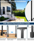 Slick Black Swageless Cable Railing Kit For Decks And Patios T316 Stainless Steel side mount installation guide on a deck.