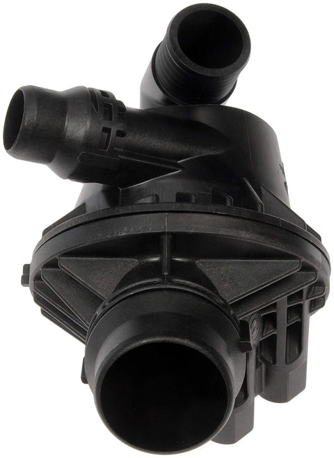 Heavy Duty Engine Coolant Thermostat Housing Assembly Direct Fit Replacement For Daily Drivers, black plastic unit with tube connectors.