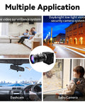 Collage showing the Low Light USB Camera With 5-50mm Manual Zoom And 10x Varifocal Lens, HDR 100dB used in home, car, and city environments.