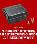Rodent Station Trap Box With Four Bait Securing Rods And Security Key, Indoor Outdoor Weather Resistant for rats and mice
