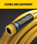 Heavy Duty Pro Grade Garden Hose With PolyFusion Technology 100 Foot Length Five Eighth Inch Yellow Kink Resistant