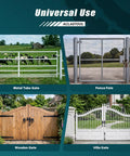 Various gates on display including metal tube, fence, wooden, and villa gates showcasing universal use for settings and styles.