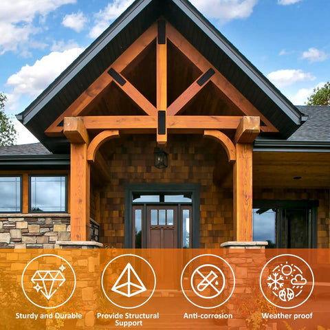 Two Pack 10 By 3 Inch I Shape Mending Plates Rock Solid Workhorse Steel Pergola Brackets Built Tough For Backyard Decks And Patios With Crisp Powder Coat And Eight Direct Nail Slots