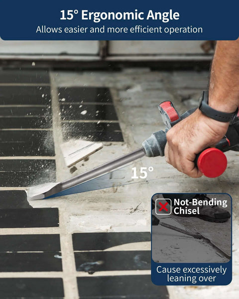 Firecore SDS Plus Chisel, 3 in wide by 10 in long, alloy steel tile-removal chisel for SDS Plus rotary hammer drill