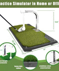 Golf Swing Trainer With 5 Height Adjustments For Indoor Practice Portable Iron And Club Swing Mat with realistic impact training