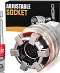 Heavy Hitter Adjustable Universal Socket Wrench Clamps Onto Stripped Rounded Nuts From Three Eighths To Three Quarters Inch, durable design.