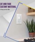 Decorator Paddle Light Switch With Wall Plates Single Pole 3 Wire Grounding Screw Residential Grade 15A 120V 277V UL Listed