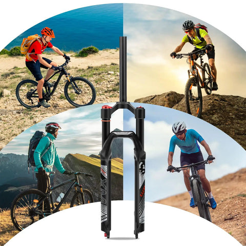 Air MTB Suspension Fork With Rebound Adjustment For 26 27.5 29 Wheels, 120mm Travel in cycling scenes