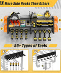Power Tool Organizer Wall Mount Heavy Duty 350 Lbs Garage Storage Rack With Six Cordless Drill Holders 3 Tier 32 Inch Wide