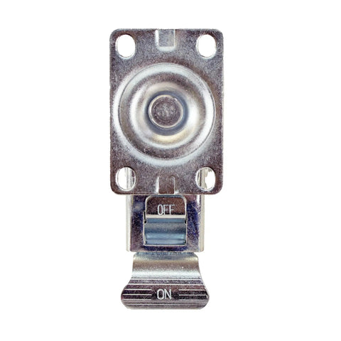 4 Inch Swivel Caster With Total Lock Brake And Non Marking Soft Gray Rubber TPR Wheel Hella Smooth Rolling Heavy Duty Steel Plate Mount For Carts And Home Office Gear