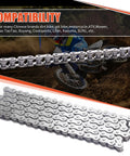 Silver 415H-110L motorcycle drive chain laid flat; for 49cc–80cc 2-stroke bikes