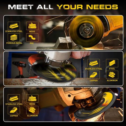 4.5-inch angle grinder disc set: flap discs and cut-off wheels for metal and wood use