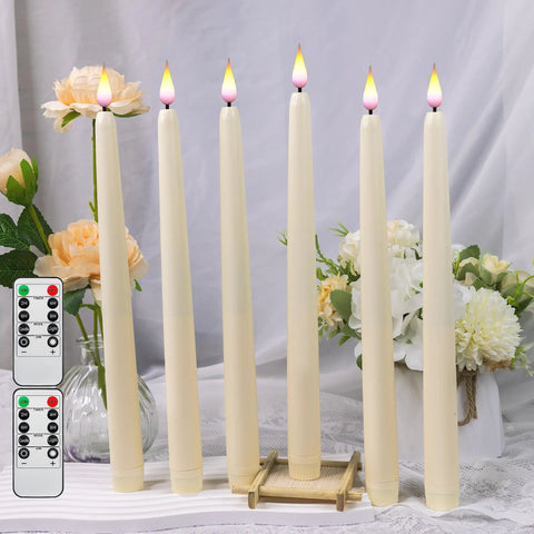 Dope Cone Shaped Flameless Window Candles 12 Pack LED Battery Powered Timed Warm Light With 3D Wick, Plastic Base, Remote Controls
