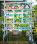 Premium Heavy Duty 8 Pieces 2020 T Slot Aluminum Extrusion Profile Black Anodized 700mm Linear Rails European Standard 6063 T5 display shelf with plush toys and plants.