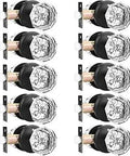10 Pack Glass Door Knobs With Flat Black Rosette For Privacy On Bath And Bedroom Doors Keyless Interior Handles