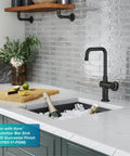 Urbix Industrial Single Handle Bar Kitchen Faucet In Matte Black With Diamond Textured Accents Compact Design For Small Kitchens