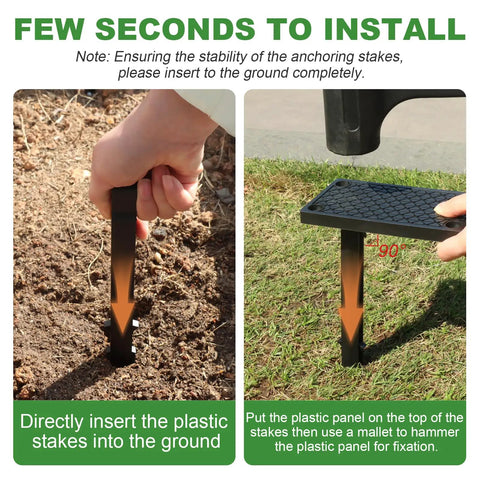 Demonstration of installing Built To Last Heavy Duty Plastic Landscape Edging Anchoring Stakes Set With 9.8 Inch Spikes