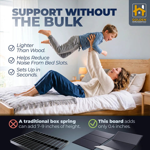 Heavy Duty Bunkie Board King Size With Non Slip Grip Base Low Profile Mattress Foundation assisting in noise reduction.