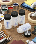 6 Pack Empty Touch Up Paint Bottles 2 Oz Refillable Containers With Brush Applicator for car scratch repair and painting.