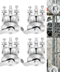4 Pack Sliding Gate Rollers For Chain Link Gates, Heavy Duty Galvanized Gate Wheels, Fits 1-7/8 Inch Gate Frames On 1-5/8 Inch Pipe Track