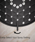 Close-up of Awaken G110 Three Function Showerhead With Wall Mount spray selector on oil rubbed bronze finish