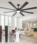 Huge 72 Inch Ceiling Fan With Lights And Remote For Indoor Outdoor Use Black Modern Design, living room setup