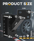 Universal Spare Tire Carrier Mount For Utility Trailers And Boats, dimensions labeled, fits 4 to 5.5 inch bolt patterns