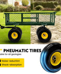 Beefy 900 Lbs Heavy Duty Garden Cart Wagon With Removable Mesh Sides That Convert Into Flatbed 10 Inch Pneumatic Tires