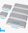 Refrigerator Door Handle Covers Set Of 6 Trim To Fit Washable Fridge Handle Protector Keeps Dirty Handprints Off No Hassle Easy Timesaver Kitchen Decor Gray Looks Great displayed in different sizes with dimensions visible.