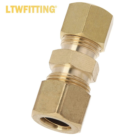 Brass Compression Reducing Union Kit 3/16 To 3/8 Inch OD, 20 Pack Plumbing Fittings with visible hex nuts and threading
