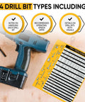 Magnetic drill press chart sign; yellow 8.5 x 10.5 in RPM guide for wood and metalworking.