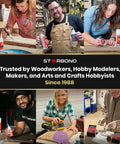 Woodworkers using Thick Super Glue Pro Grade Kit 2 Oz With Gap Filling CA Glue Cyanoacrylate Adhesive in workshop settings.