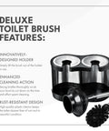 Heavy Duty Toilet Plunger and Brush Combo for Freestanding Stainless Steel Bathroom with innovative holder design
