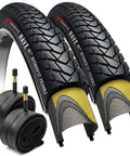 700x35c Foldable Tire Set 37-622 For City Commuter And Hybrid Bikes With 60 TPI Nylon Anti-Puncture Protection And 48mm Schrader Valve Inner Tubes Pack Of 2