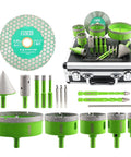 Built Tough Diamond Tile Hole Saw Kit 16 Piece Core Drill Set For Concrete Masonry Brick Tri Shank Multi Size Cutter with accessories.