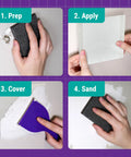 Step-by-step use of 6 Inch By 6 Inch Flexible Self Adhesive Wall Patch Three Pack For Patching Holes Cracks And Corners Kit