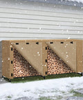 Heavy Duty All Weather 8Ft Firewood Rack Cover Waterproof Outdoor Storage 600D Oxford With PVC PU Coating Universal Fit