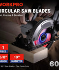 10 Inch 60T Fine Finish Woodworking Circular Saw Blade For Plywood And Trim with Thin Kerf 1.8mm in use on wood